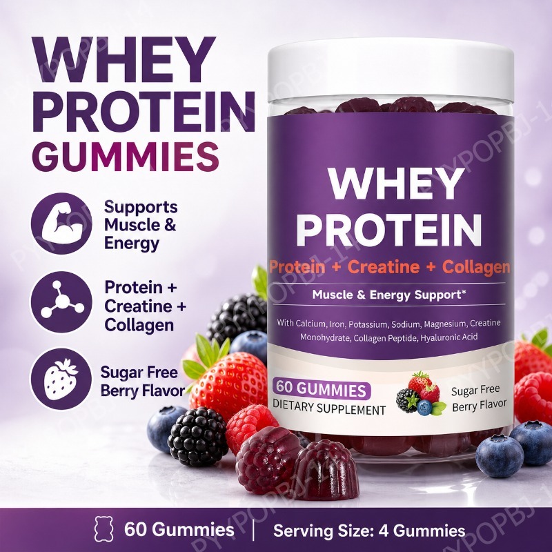 Fitness Nutrition Protein - Gummies Protéinés avec Whey, Créatine, Collagène,