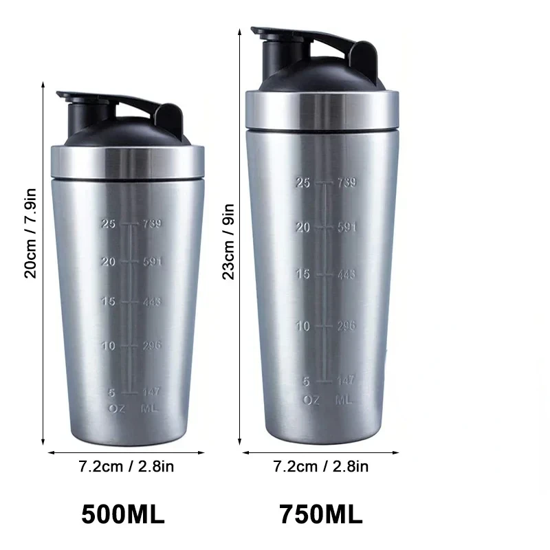 Gourde shaker en acier inoxyda - Fitness Nutrition Protein avis et prix